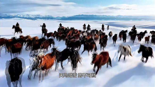 新疆昭苏上演“天马踏雪”，万马奔腾雪雾飞扬，场面太壮观了。 你好新疆  新疆是个好地方  冬季到新疆来滑雪  今年冬季新疆去定了