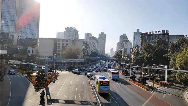 安康中心安康老城区，市中心街拍美景