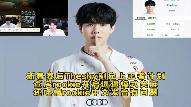 全明星结束Theshy制定上王者计划，查房rookie吐槽中文发音有问题